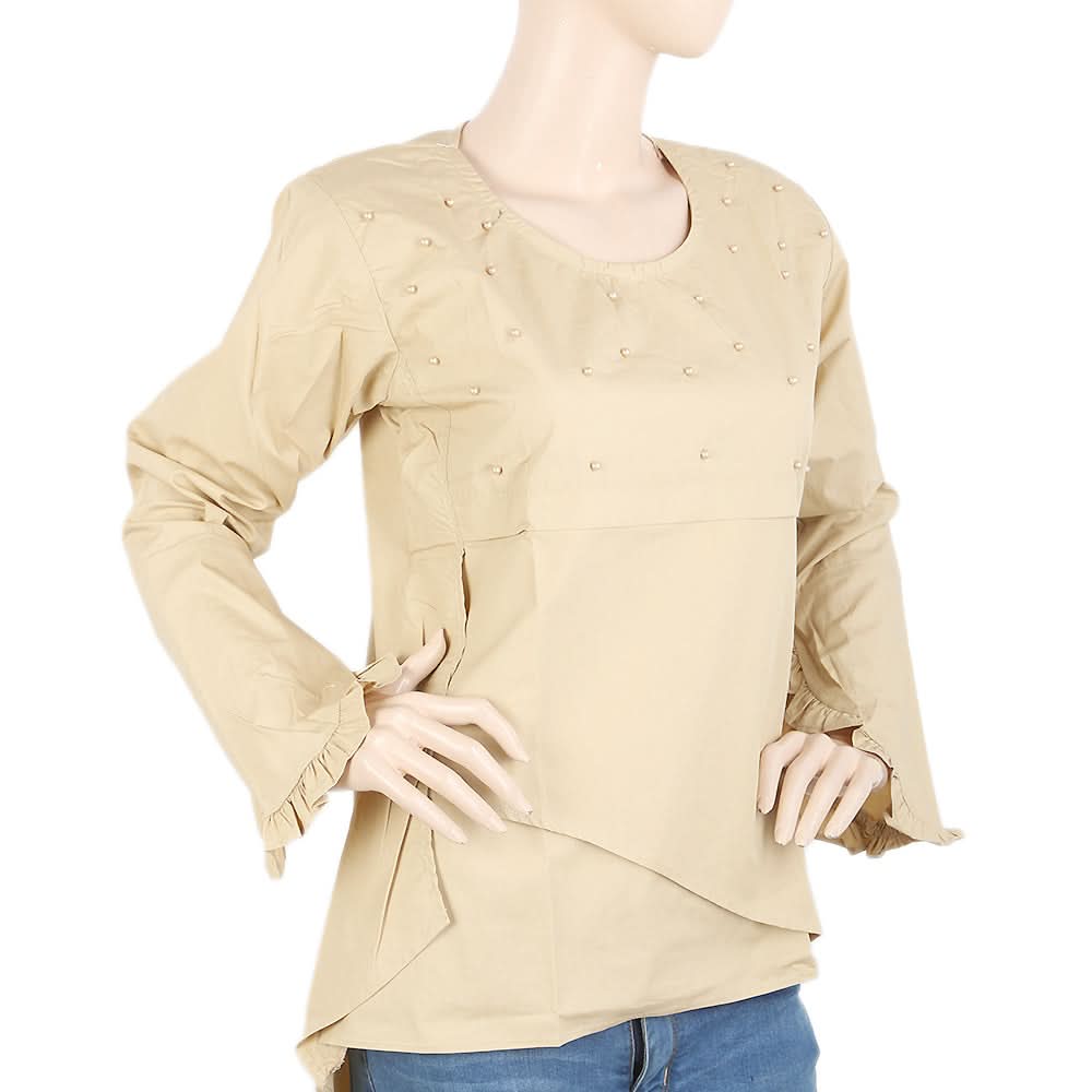 Women's Full Sleeves Top - Beige, Women, T-Shirts And Tops, Chase Value, Chase Value