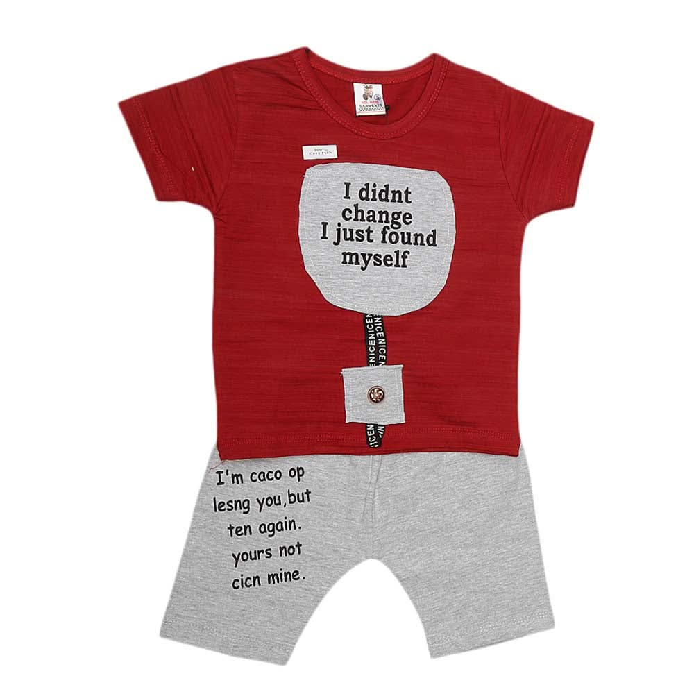 Newborn Boys Half Sleeve Suit (2176) - Maroon, Kids, NB Boys Sets And Suits, Chase Value, Chase Value