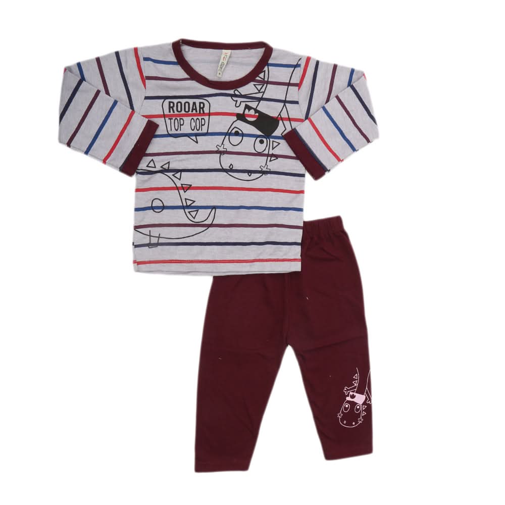 Boys 2 Pcs Suit Full Sleeves - Maroon, Kids, Boys Sets And Suits, Chase Value, Chase Value