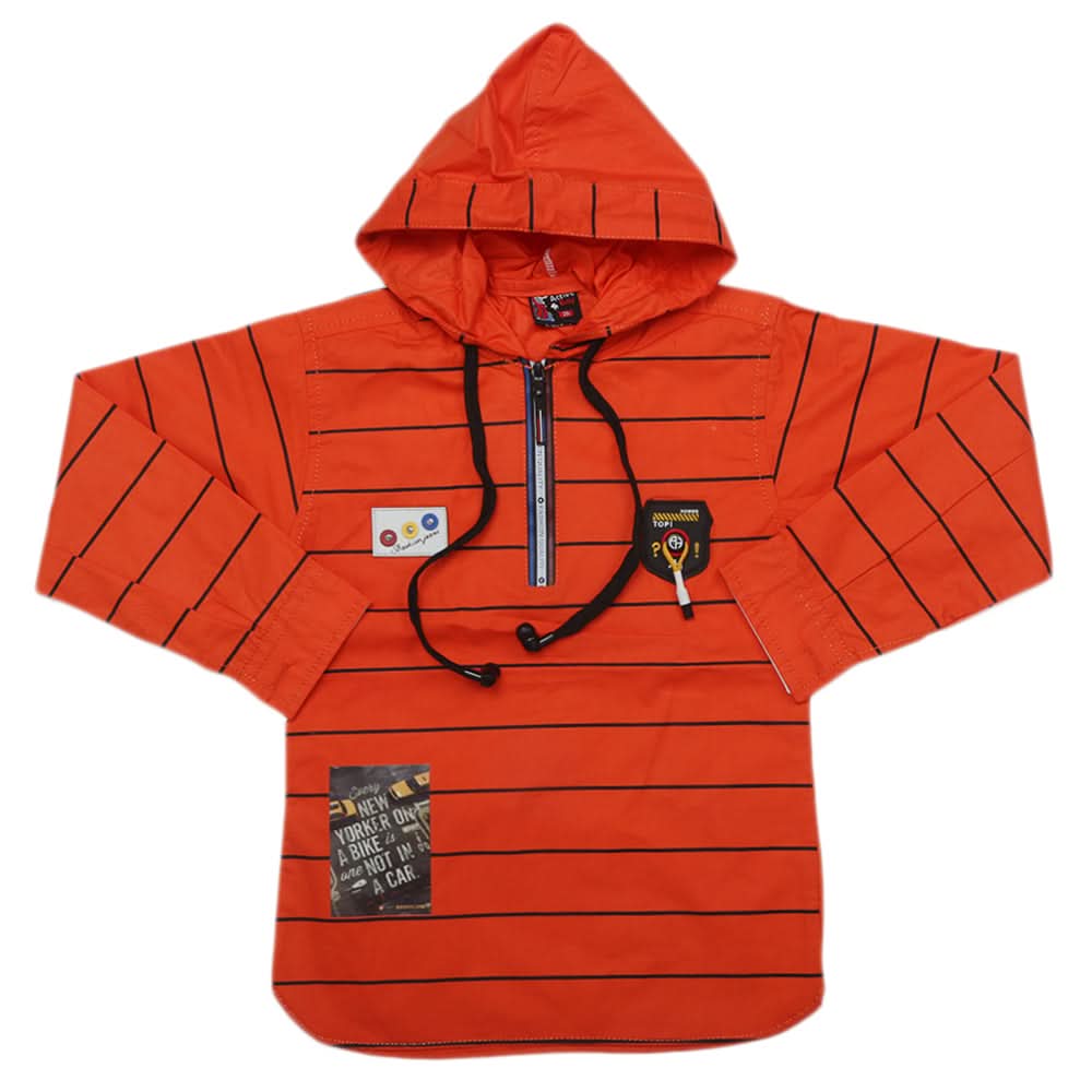 Boys Full Sleeves Shirt With Handsfree - Orange, Kids, Boys Shirts, Chase Value, Chase Value