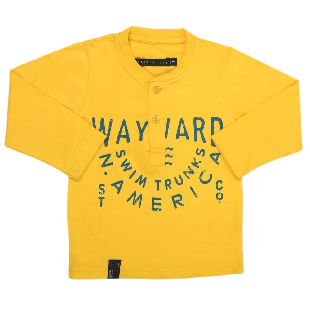 Boys Full Sleeves T-Shirt - Yellow, Kids, Boys T-Shirts, Chase Value, Chase Value