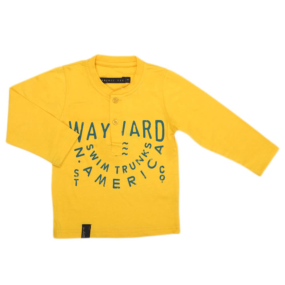 Boys Full Sleeves T-Shirt - Yellow, Kids, Boys T-Shirts, Chase Value, Chase Value
