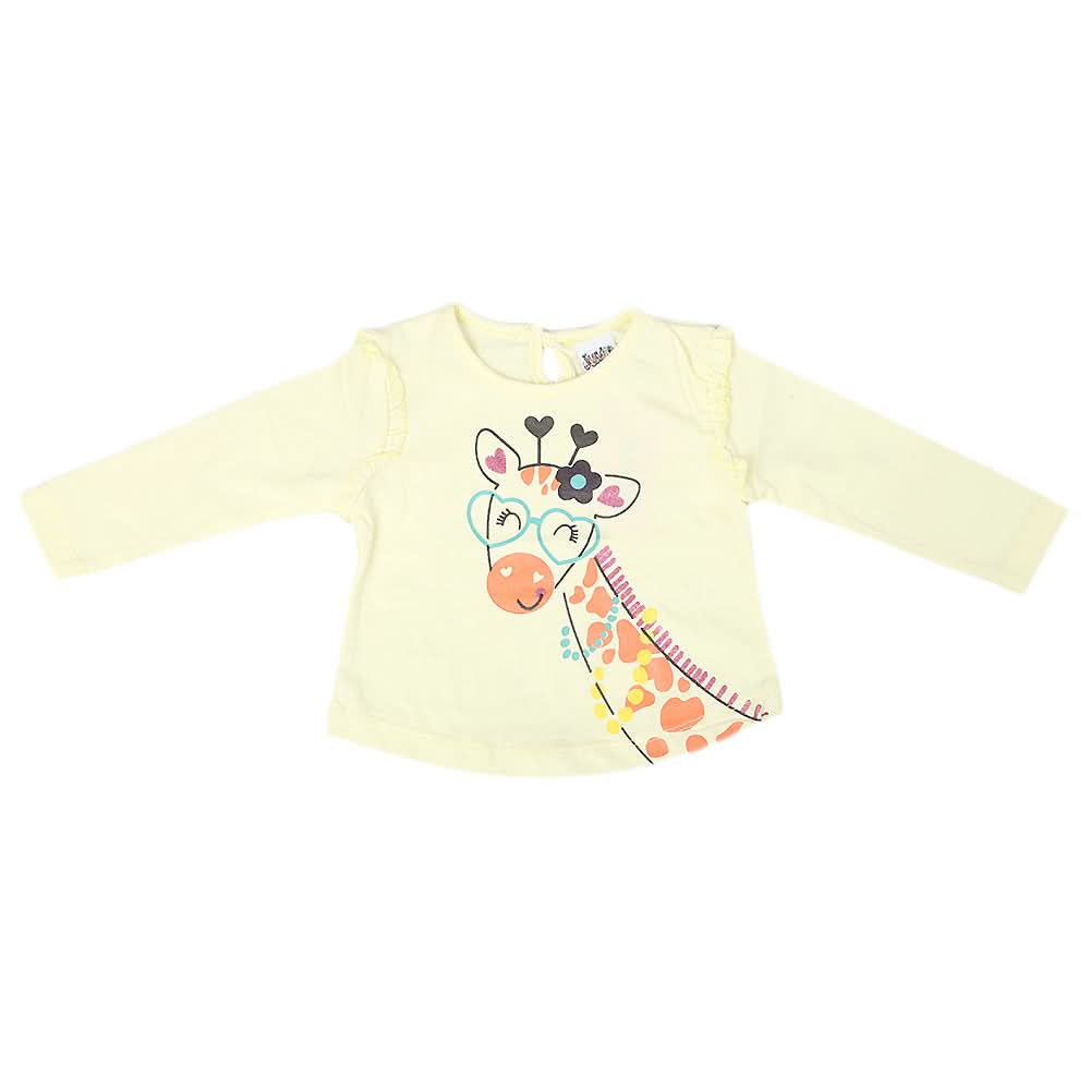 Newborn Girl Full Sleeves T-Shirts - Yellow, Kids, NB Girls T-Shirts, Chase Value, Chase Value