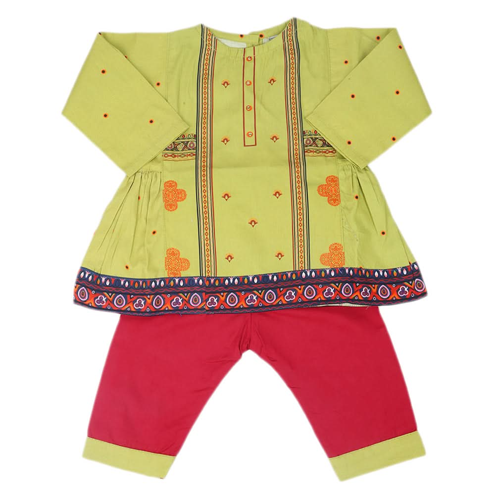 Newborn Girls Half Sleeves Suit - Green, Kids, Newborn Girls Sets And Suits, Chase Value, Chase Value
