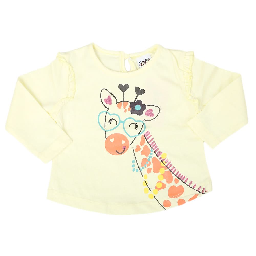 Newborn Girl Full Sleeves T-Shirts - Yellow, Kids, NB Girls T-Shirts, Chase Value, Chase Value