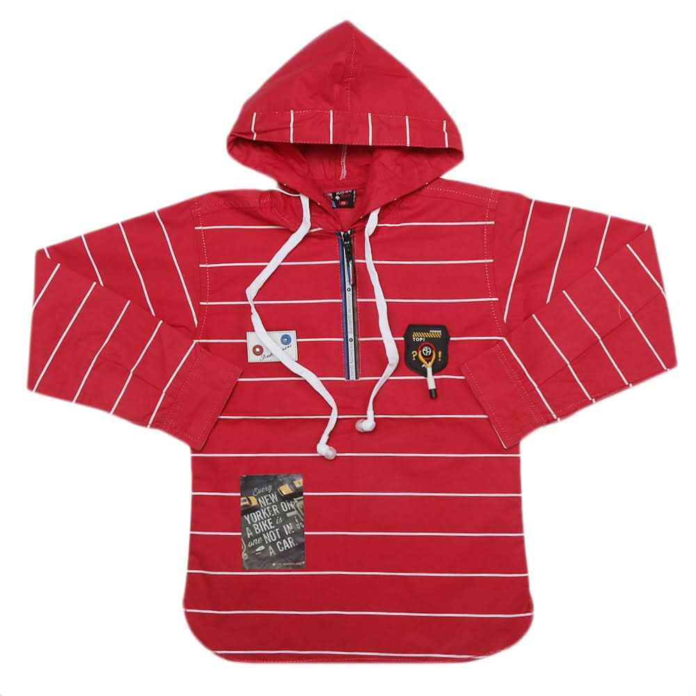 Boys Full Sleeves Shirt With Handsfree - Red, Kids, Boys Shirts, Chase Value, Chase Value