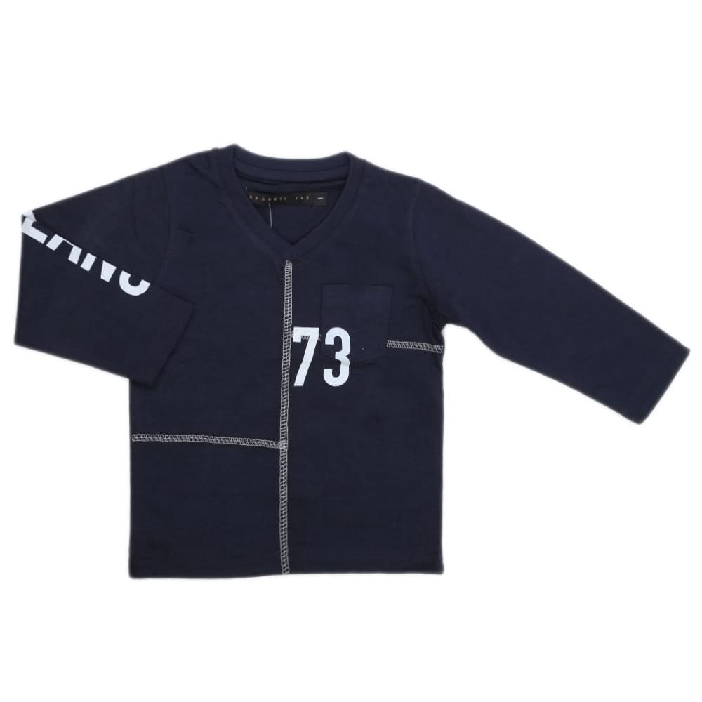 Boys Full Sleeves T-Shirt - Navy Blue, Kids, Boys T-Shirts, Chase Value, Chase Value