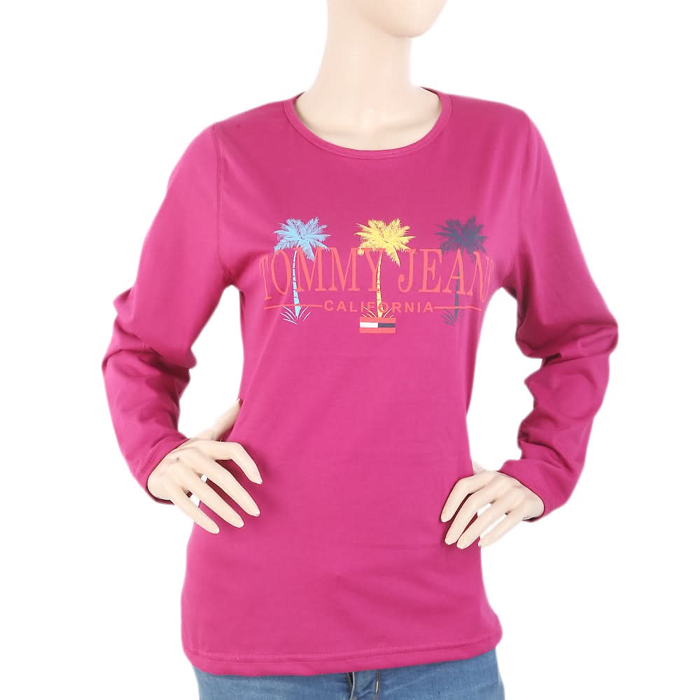 Women's Full Sleeves T-Shirt - Purple, Women, T-Shirts And Tops, Chase Value, Chase Value