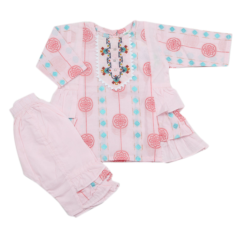 Newborn Girls Half Sleeves Suit - Pink, Kids, Newborn Girls Sets And Suits, Chase Value, Chase Value