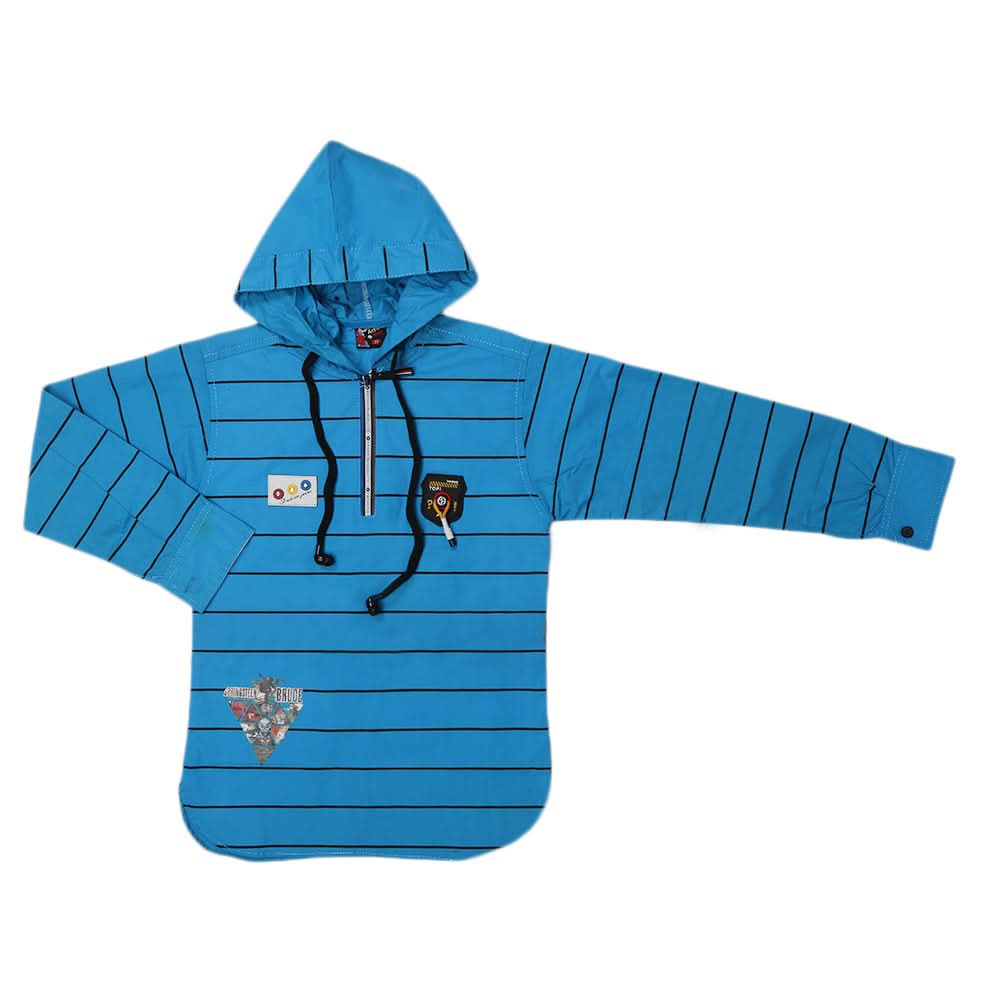 Boys Full Sleeves Shirt With Handsfree - Blue, Kids, Boys Shirts, Chase Value, Chase Value