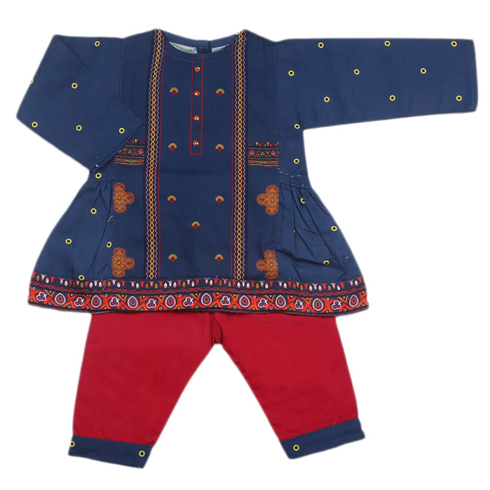 Newborn Girls Half Sleeves Suit - Navy Blue, Kids, Newborn Girls Sets And Suits, Chase Value, Chase Value