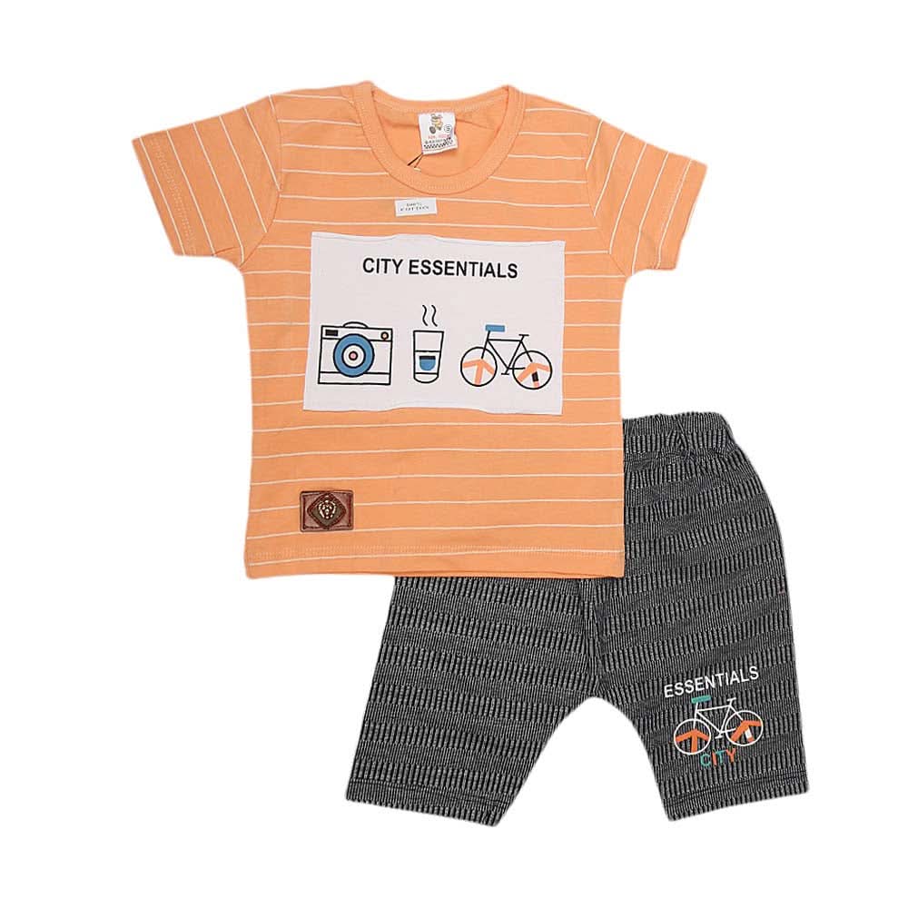 Boys Half Sleeves Suit (2316) - Peach, Kids, Boys Sets And Suits, Chase Value, Chase Value