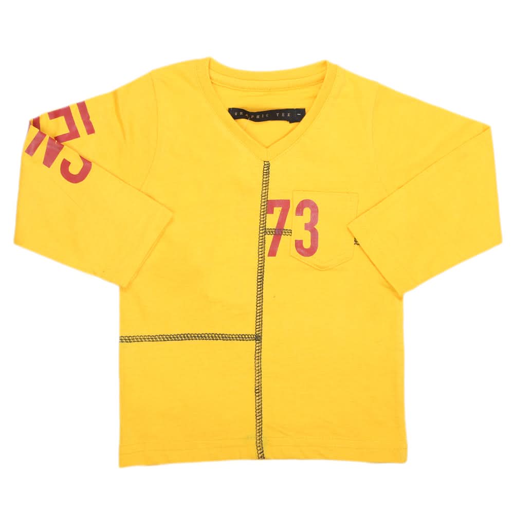Boys Full Sleeves T-Shirt - Yellow, Kids, Boys T-Shirts, Chase Value, Chase Value