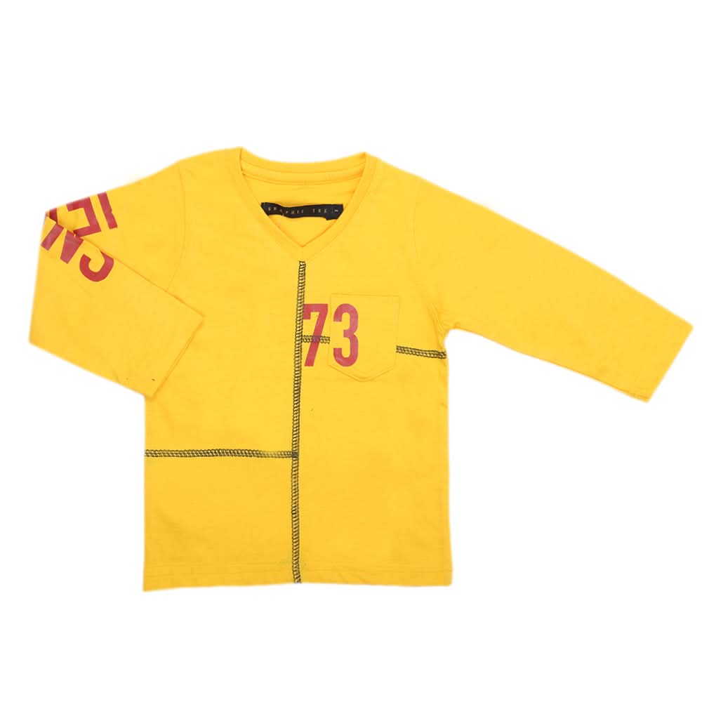 Boys Full Sleeves T-Shirt - Yellow, Kids, Boys T-Shirts, Chase Value, Chase Value