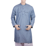 Men's Mashriq Slim Fit Fancy Kurta - Steel Grey, Men, Kurtas, Chase Value, Chase Value