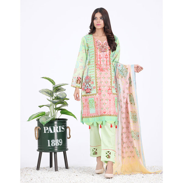 Eminent Cambric Digital Embroidered 3 Pcs Unstitched Suit With Silk Dupatta - 4, Women, 3Pcs Shalwar Suit, Eminent, Chase Value