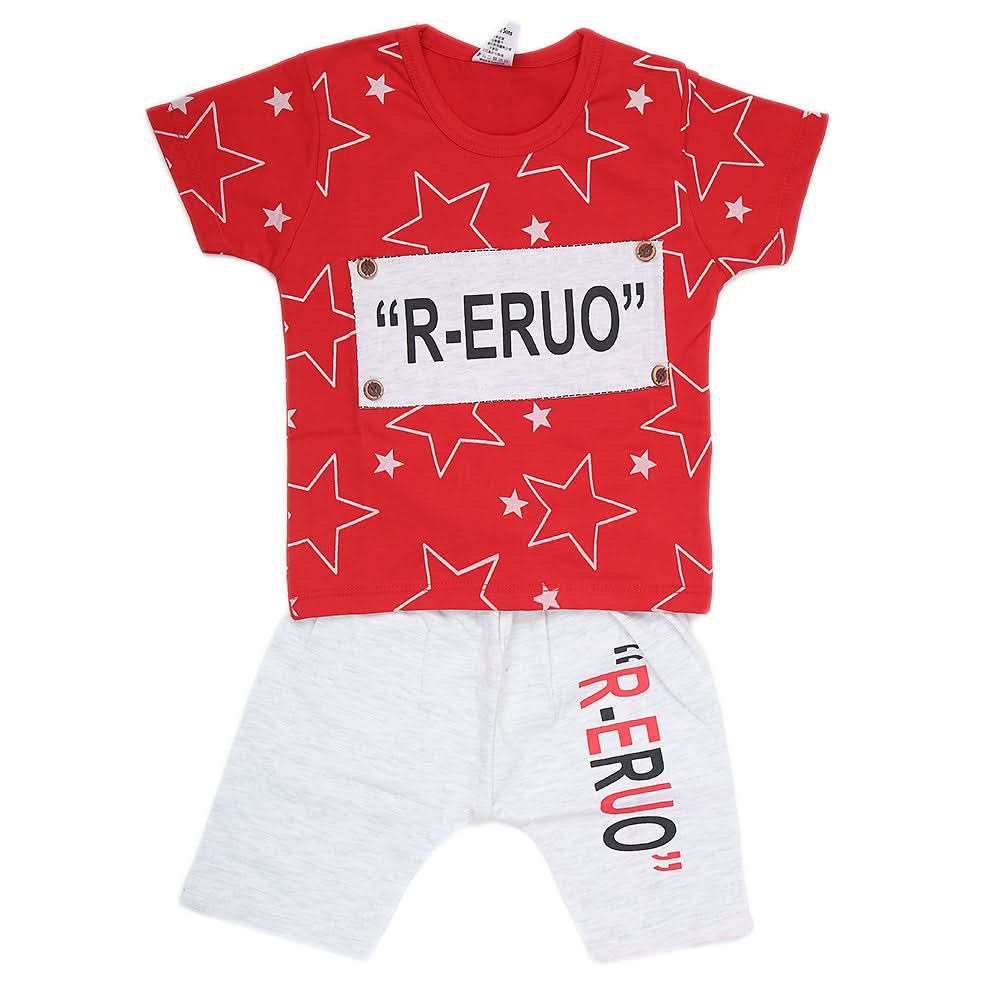 Boys Half Sleeves Suit - Red, Kids, Boys Sets And Suits, Chase Value, Chase Value