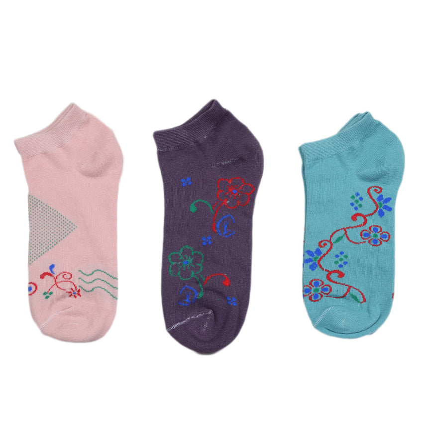 Women's 3Pcs Socks - Multi, Women, Socks Stocking And Gloves, Chase Value, Chase Value