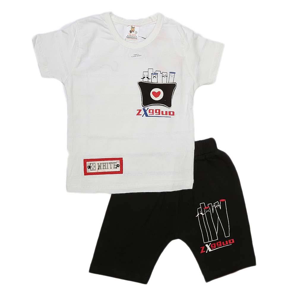 Boys Half Sleeves Suit (2346) - White, Kids, Boys Sets And Suits, Chase Value, Chase Value