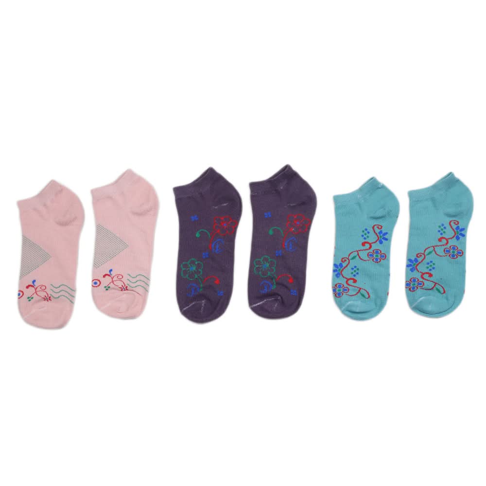 Women's 3Pcs Socks - Multi, Women, Socks Stocking And Gloves, Chase Value, Chase Value