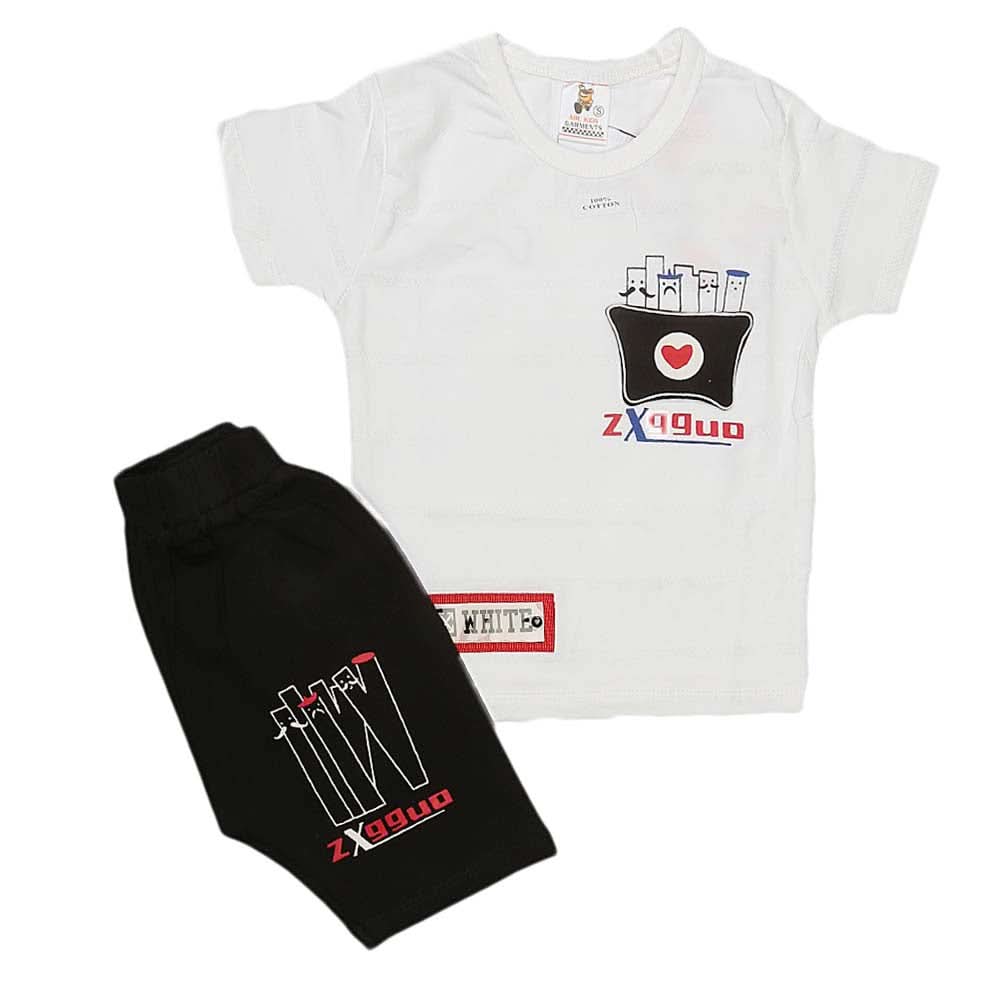 Boys Half Sleeves Suit (2346) - White, Kids, Boys Sets And Suits, Chase Value, Chase Value