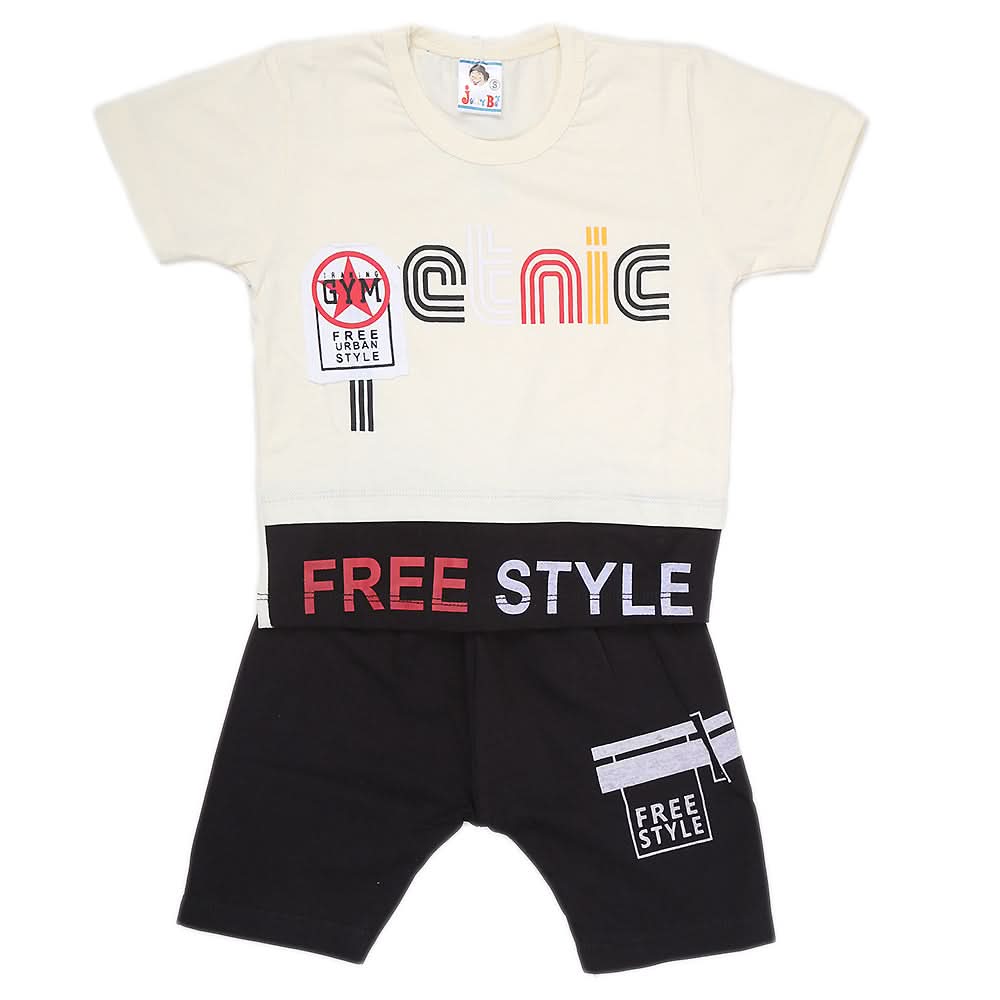 Boys Half Sleeves Suit - Off White, Kids, Boys Sets And Suits, Chase Value, Chase Value