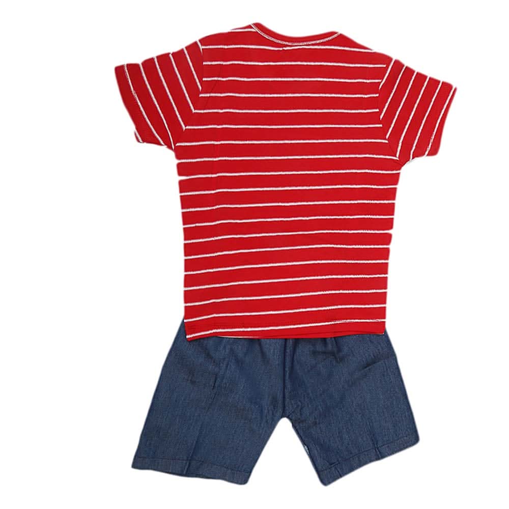Boys Half Sleeves Suit (2203) - Red, Kids, Boys Sets And Suits, Chase Value, Chase Value