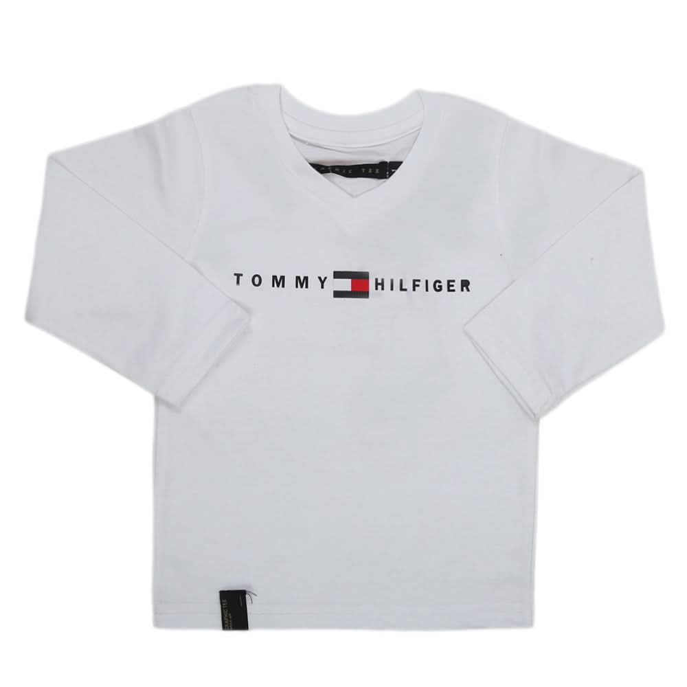 Boys Full Sleeves T-Shirt - White, Kids, Boys T-Shirts, Chase Value, Chase Value