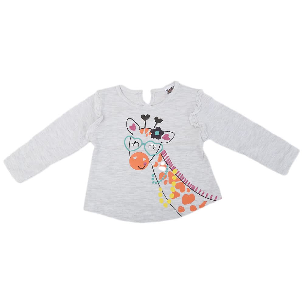 Newborn Girl Full Sleeves T-Shirts - Grey, Kids, NB Girls T-Shirts, Chase Value, Chase Value