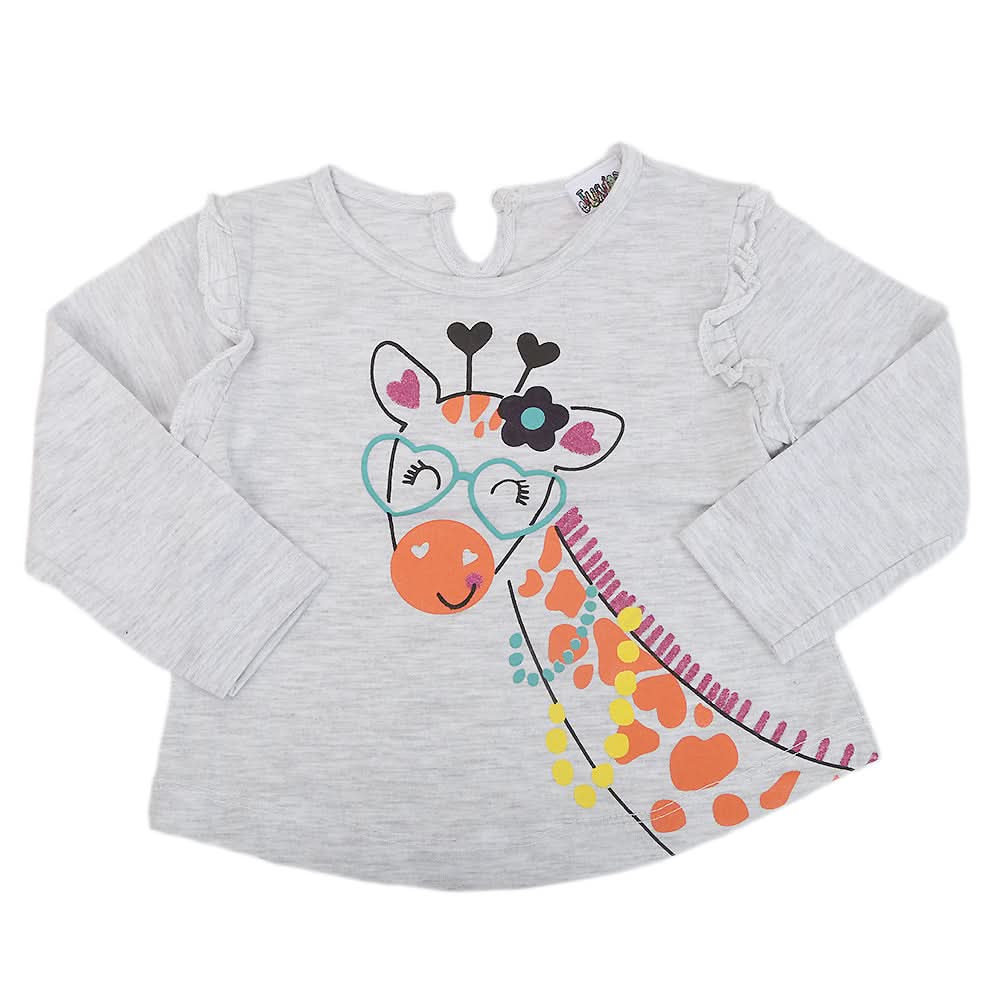 Newborn Girl Full Sleeves T-Shirts - Grey, Kids, NB Girls T-Shirts, Chase Value, Chase Value