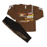 Boys 2 Pcs Suit Full Sleeves - Brown, Kids, Boys Sets And Suits, Chase Value, Chase Value
