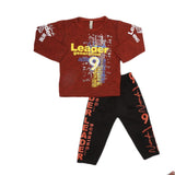 Boys 2 Pcs Suit Full Sleeves - Rust, Kids, Boys Sets And Suits, Chase Value, Chase Value