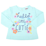 Newborn Girl Full Sleeves T-Shirts - Cyan, Kids, NB Girls T-Shirts, Chase Value, Chase Value
