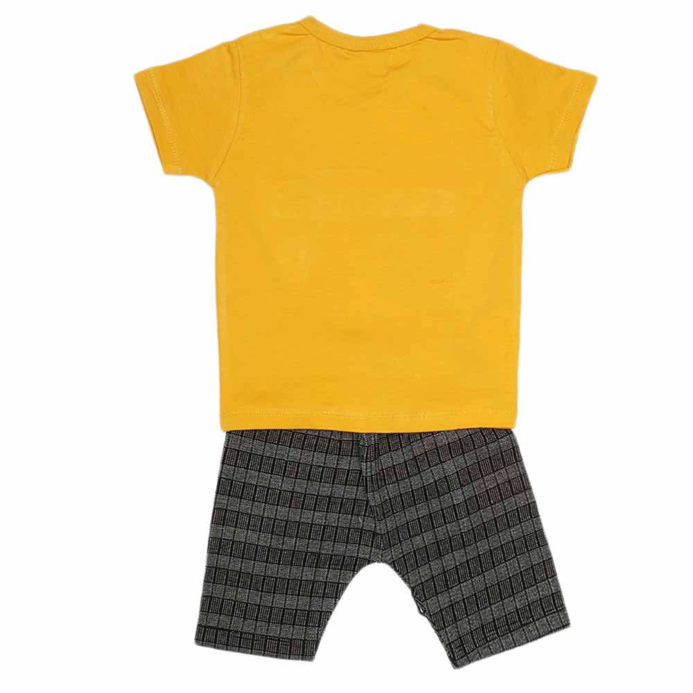 Boys Half Sleeves Suit (2325) - Mustard, Kids, Boys Sets And Suits, Chase Value, Chase Value