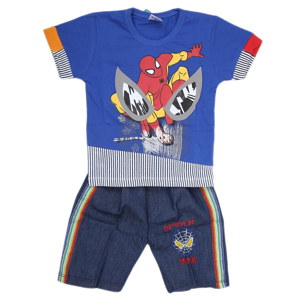 Boys Half Sleeves Suit - Blue, Kids, Boys Sets And Suits, Chase Value, Chase Value
