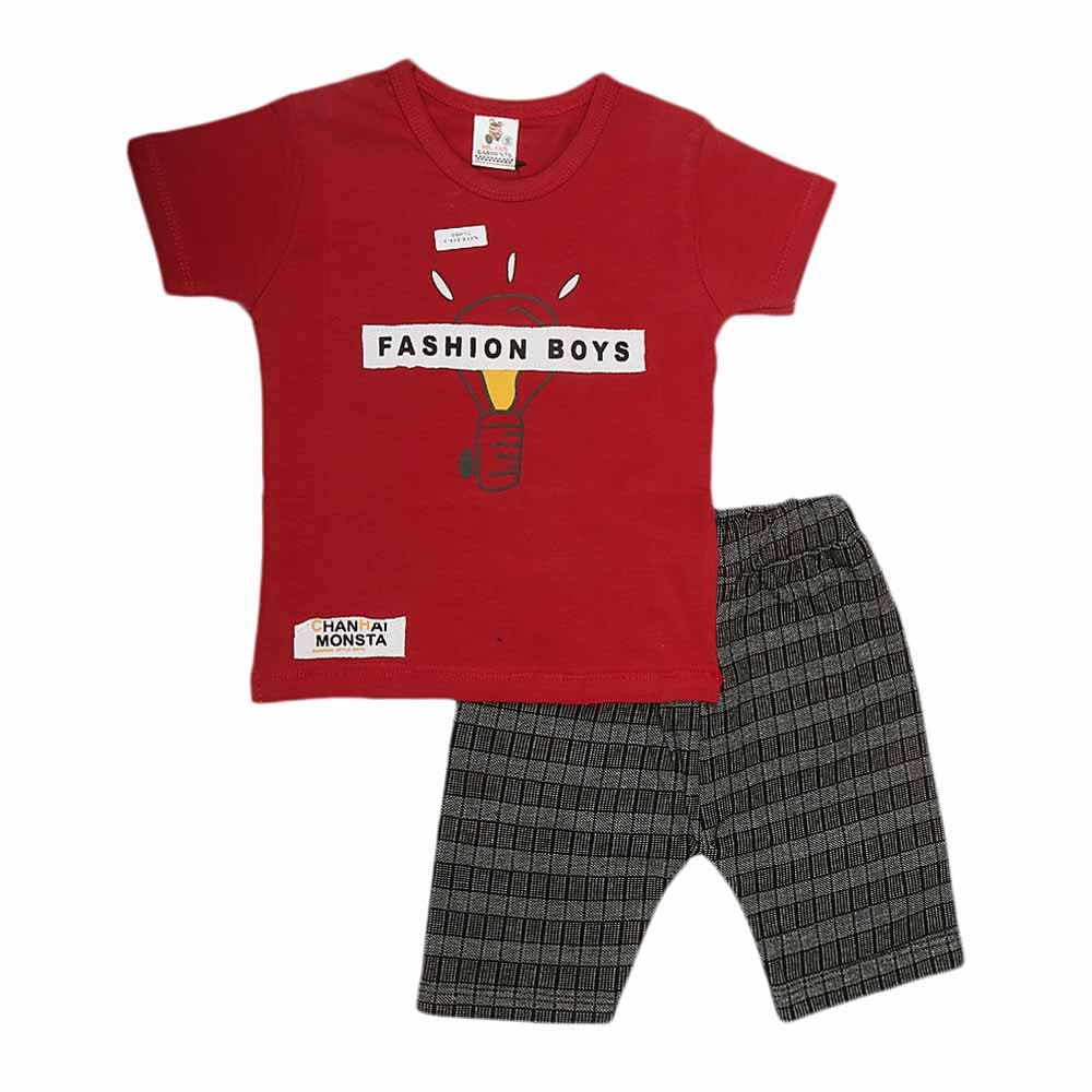 Boys Half Sleeves Suit (2325) - Maroon, Kids, Boys Sets And Suits, Chase Value, Chase Value