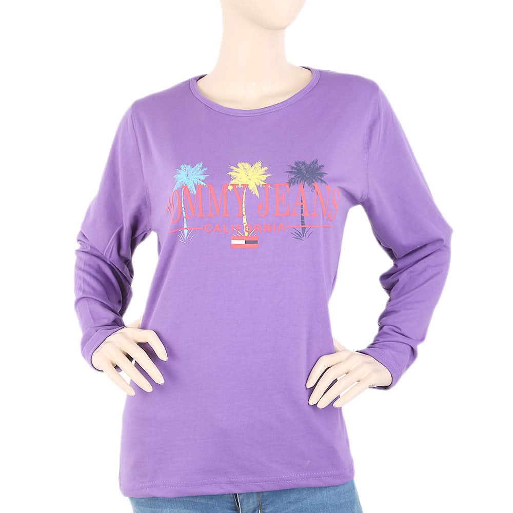 Women's Full Sleeves T-Shirt - Light Purple, Women, T-Shirts And Tops, Chase Value, Chase Value