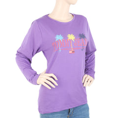 Women's Full Sleeves T-Shirt - Light Purple, Women, T-Shirts And Tops, Chase Value, Chase Value