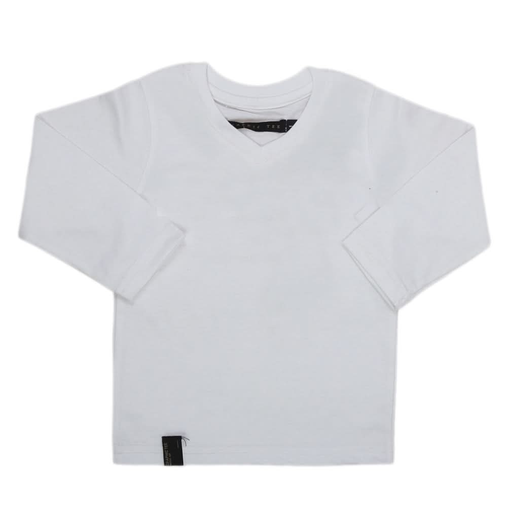 Boys Full Sleeves T-Shirt - White, Kids, Boys T-Shirts, Chase Value, Chase Value