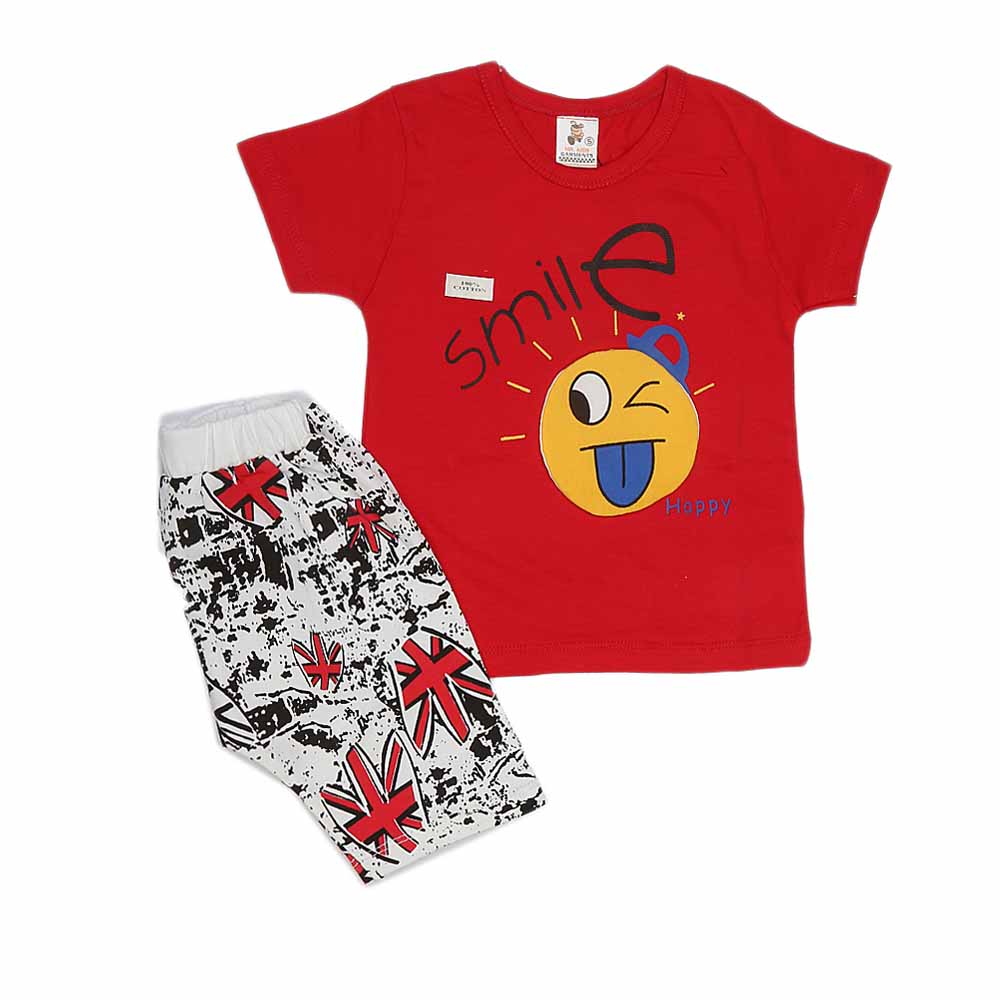 Boys Half Sleeves Suit (2304) - Dark Pink, Kids, Boys Sets And Suits, Chase Value, Chase Value