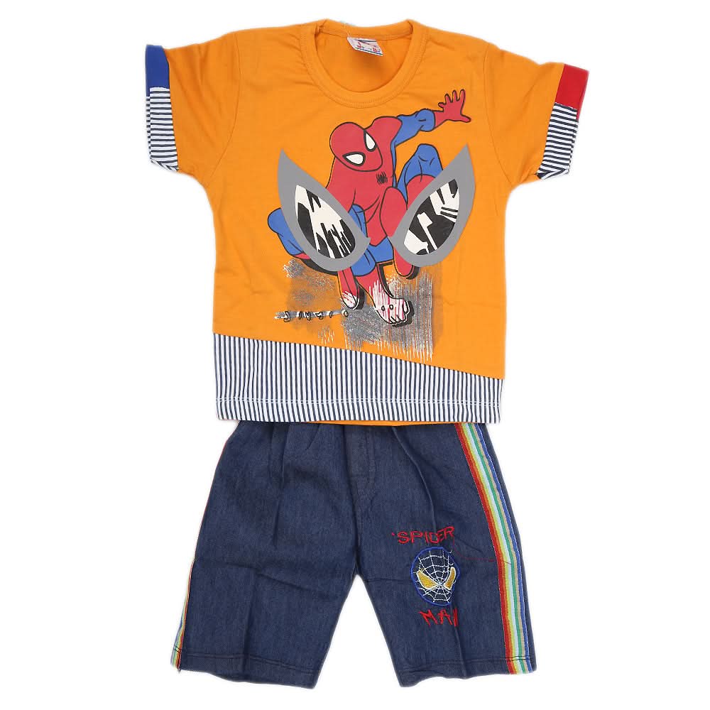Boys Half Sleeves Suit - Yellow, Kids, Boys Sets And Suits, Chase Value, Chase Value