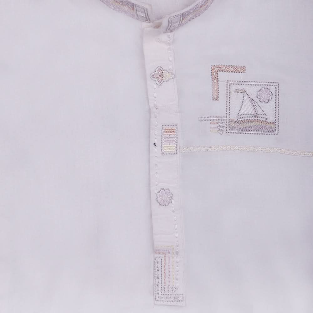 Boys Embroidered Shalwar Suit - White, Boys Shalwar Kameez, Chase Value, Chase Value