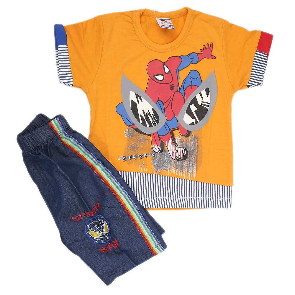 Boys Half Sleeves Suit - Yellow, Kids, Boys Sets And Suits, Chase Value, Chase Value