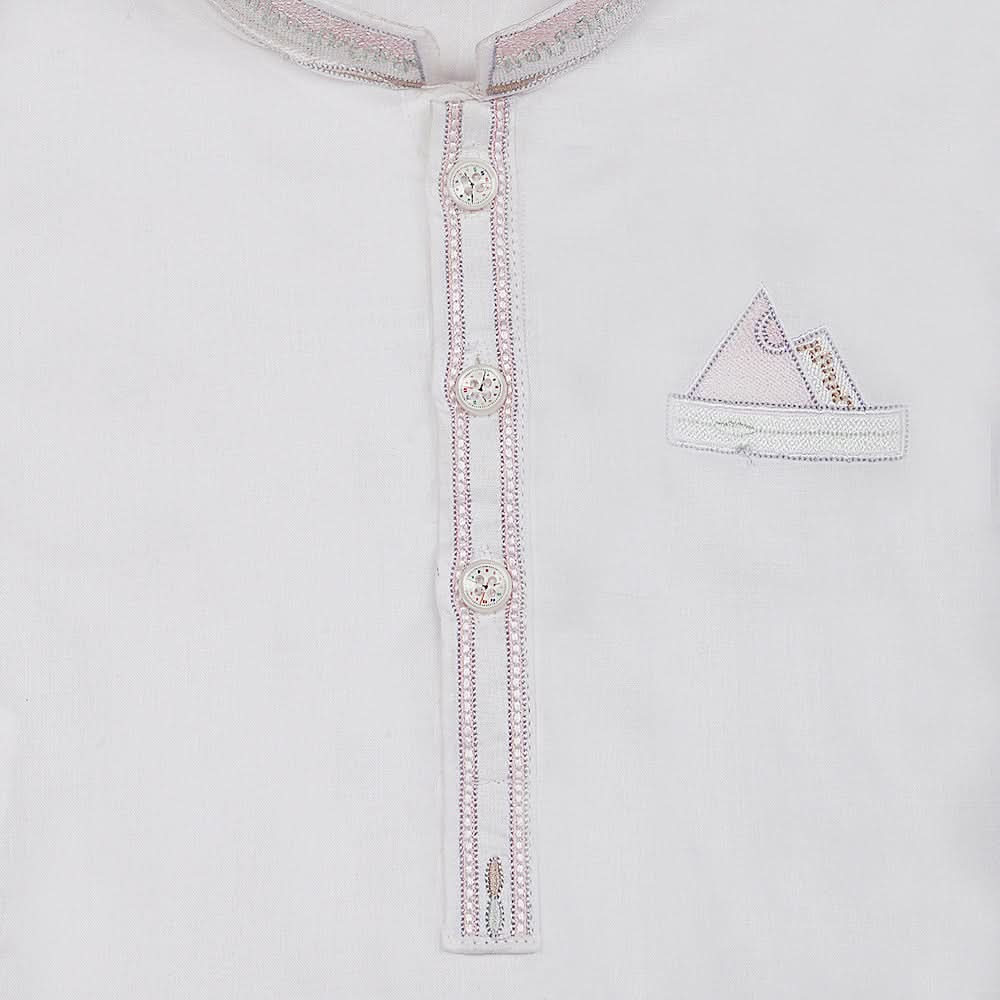 Boys Embroidered Shalwar Suit - White, Boys Shalwar Kameez, Chase Value, Chase Value