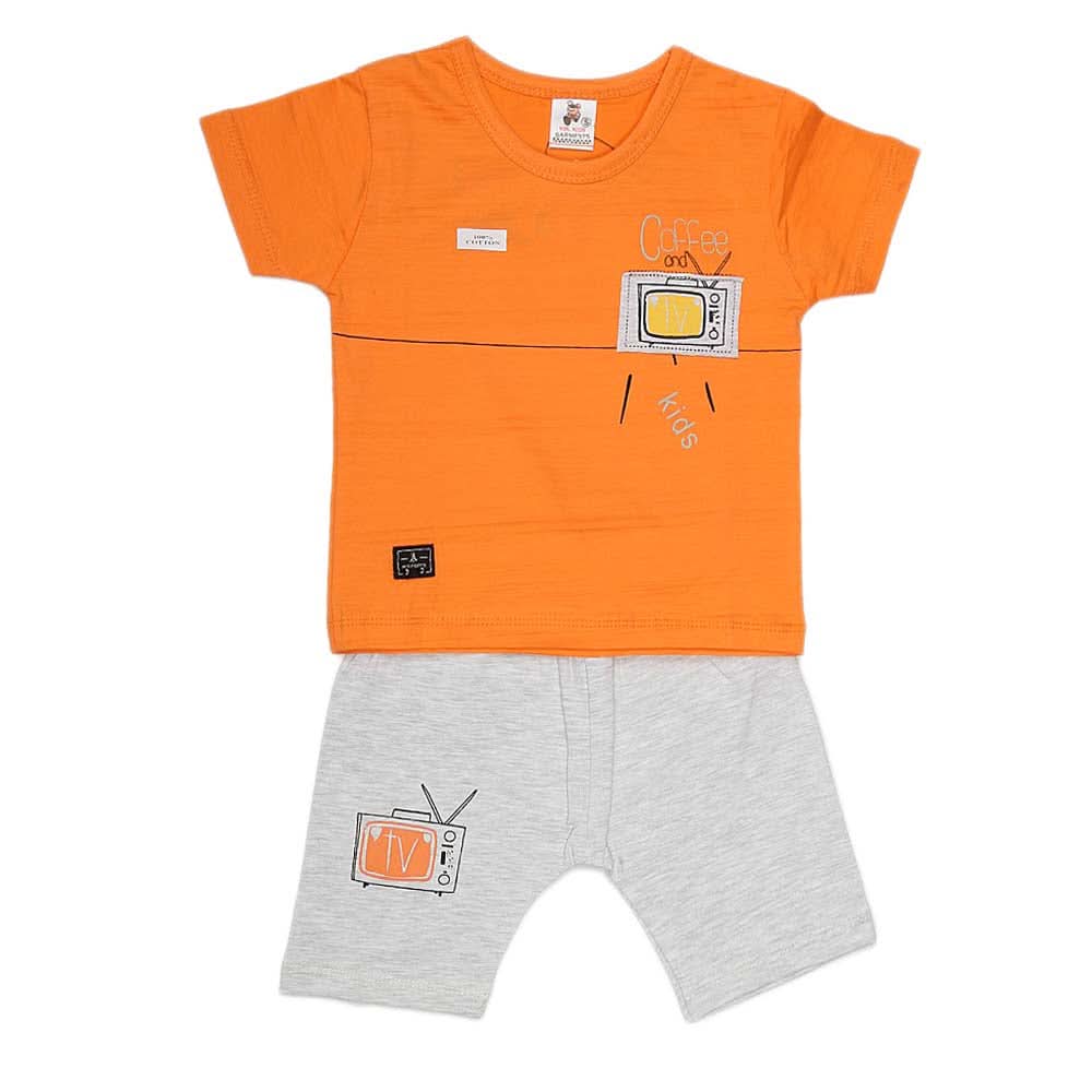 Boys Half Sleeves Suit (2153) - Orange, Kids, Boys Sets And Suits, Chase Value, Chase Value
