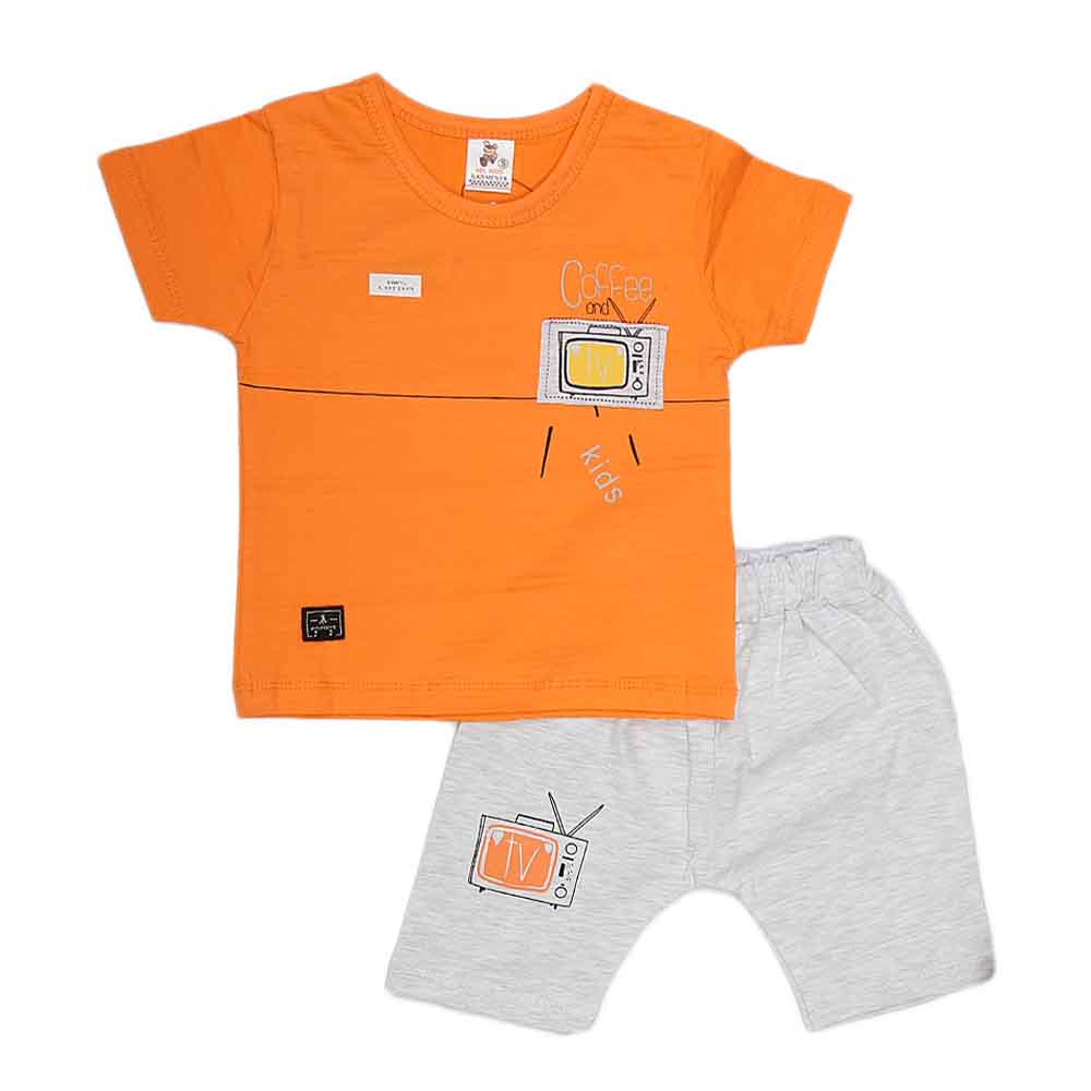 Boys Half Sleeves Suit (2153) - Orange, Kids, Boys Sets And Suits, Chase Value, Chase Value