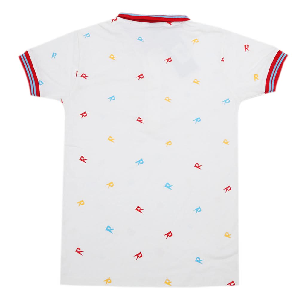Boys Half Sleeves T-Shirt - White, Boys T-Shirts, Chase Value, Chase Value