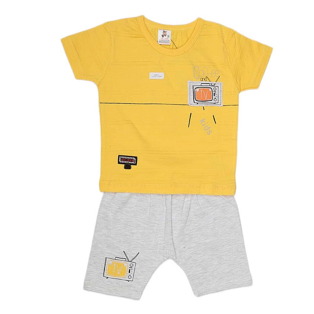 Boys Half Sleeves Suit (2153) - Yellow, Kids, Boys Sets And Suits, Chase Value, Chase Value