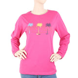 Women's Full Sleeves T-Shirt - Pink, Women, T-Shirts And Tops, Chase Value, Chase Value