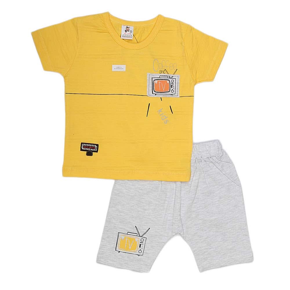 Boys Half Sleeves Suit (2153) - Yellow, Kids, Boys Sets And Suits, Chase Value, Chase Value